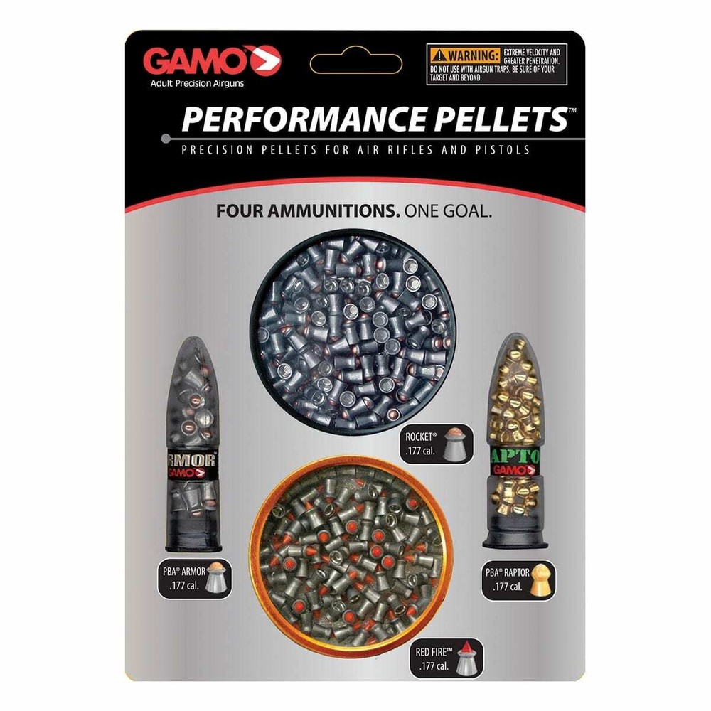 Gamo Combo Performance Pack .177 Cal. Pellets (PBA, Armor, Red Fire, Rocket)