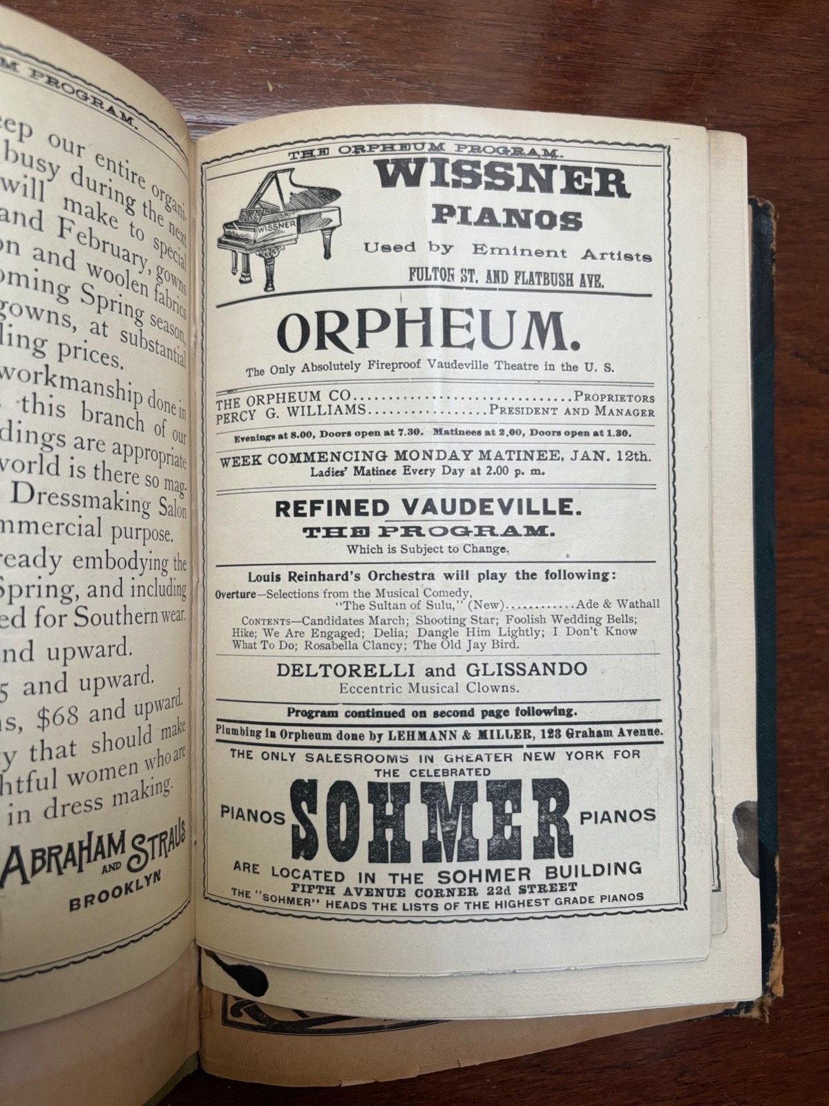 ANTIQUE THEATRE PROGRAMS 1901-1905 - 45 BOUND IN A BOOK MANY THEATRES BARRYMORE