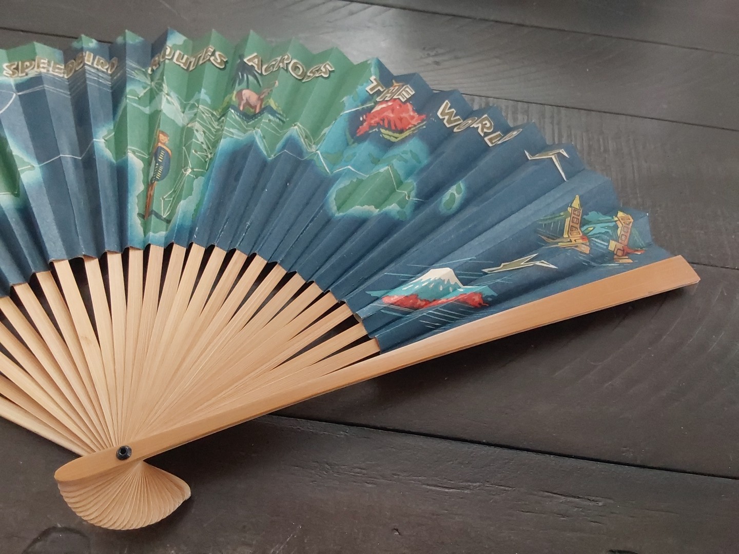 BOAC Airlines Speedbird Routes Across the World Advertising Hand Fan