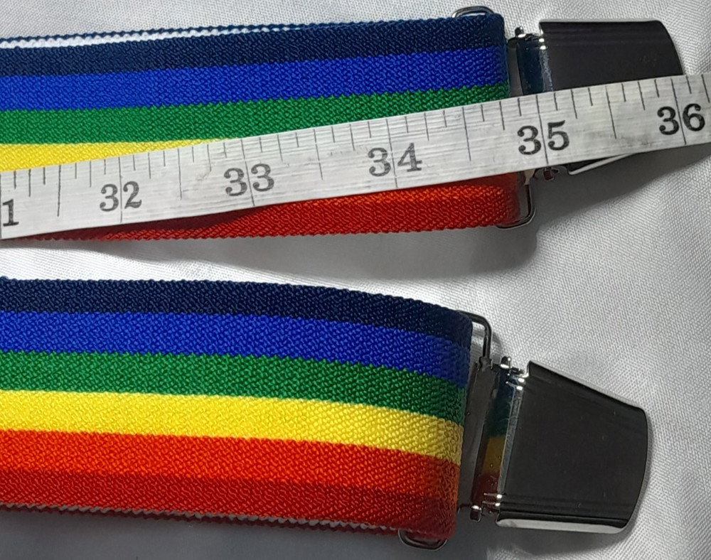 Rainbow Colours Striped Adjustable Suspenders/Braces