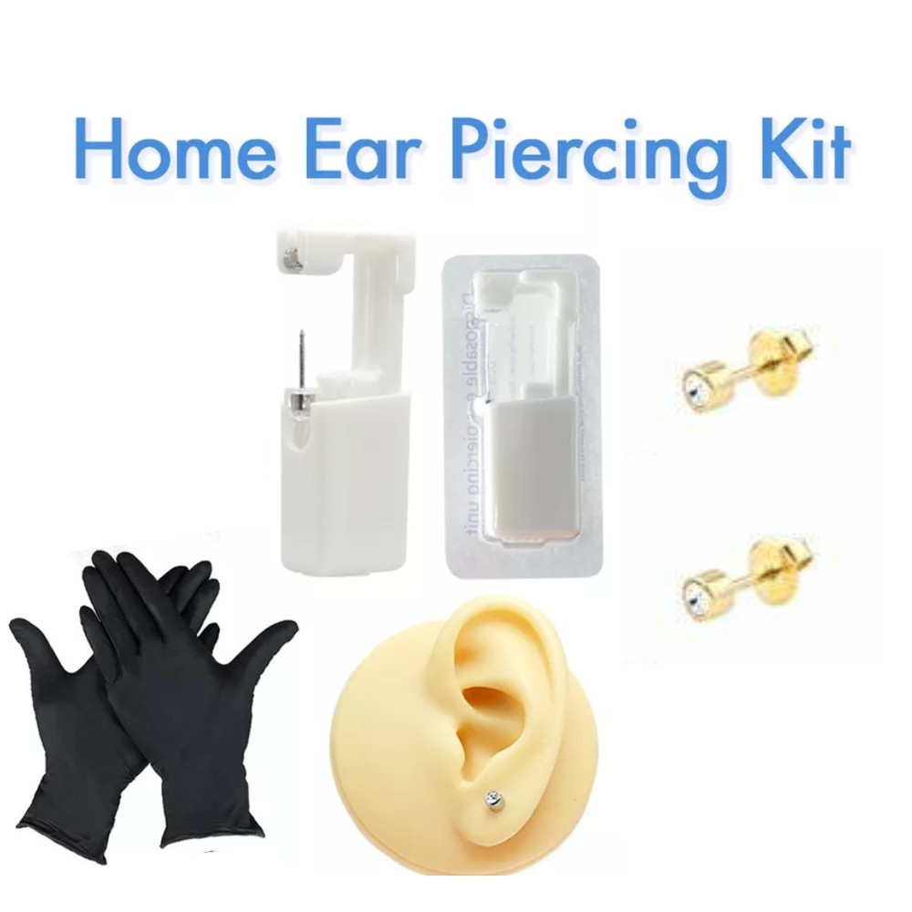 2 Pack Self Ear Piercing Gun Disposable Self Ear Piercing Kit Safety Earring