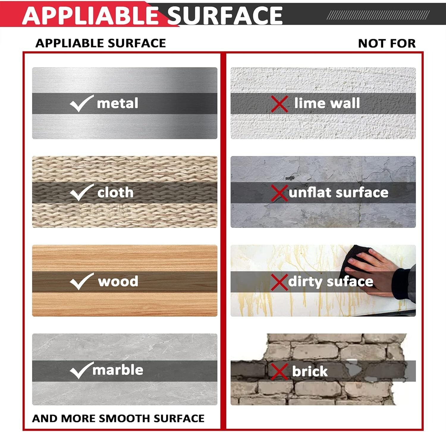 Hook & Loop Strips with Adhesive Heavy Duty Straps Tape with Sticky Back 4PC Blk