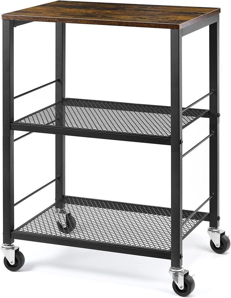 Durable 3-Tier Rolling Cart with Water-Resistant Surface - Seamless Organization