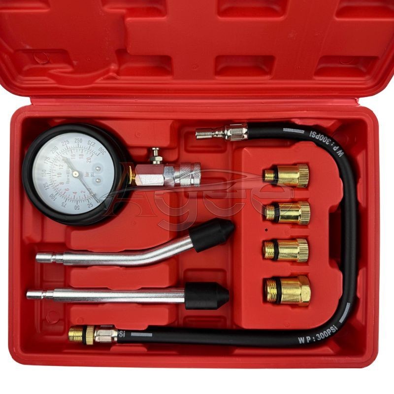 Engine Cylinder Compression Tester Gauge Kit Gas Petrol Diagnostic Testing Tool