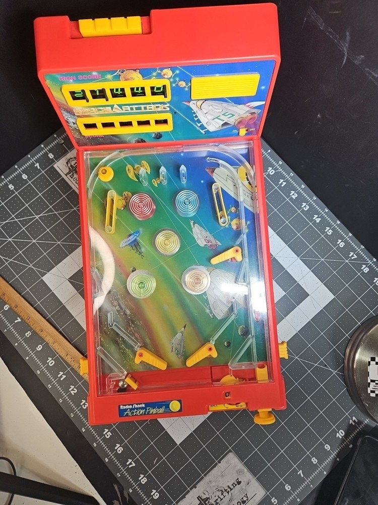 Space Attack 1989 Playtime Products Tabletop Pinball Machine No Score Function