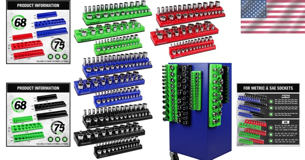 Magnetic Socket Organizer Set - 286 Piece Storage Solution