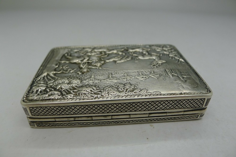 CZECHOSLOVAKIA RARE c.1880 SOLID SILVER DOUBLE SIDED SNUFF BOX RARE FIND