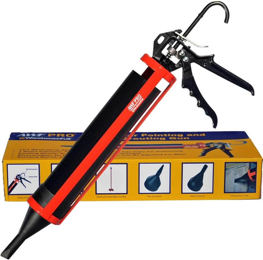 Mortar Pointing Gun - 1 Quart Capacity, 12:1 Thrust for Precision Work