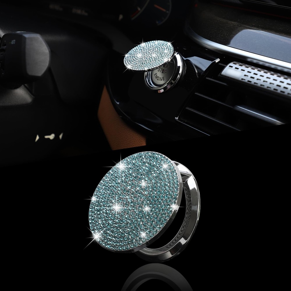 Car Engine Start Button Cover Diamond Crystal Push Start | Bling Accessory
