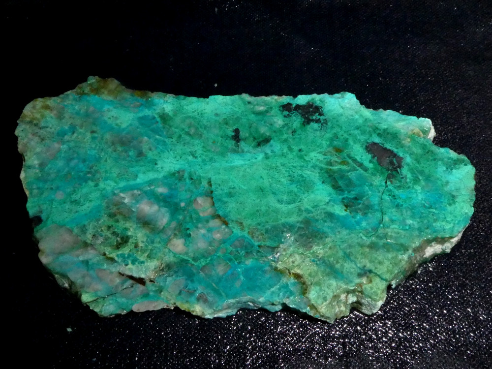 Chrysocolla slab- 6 1/4 x  3  " rough-cabbing--display- science