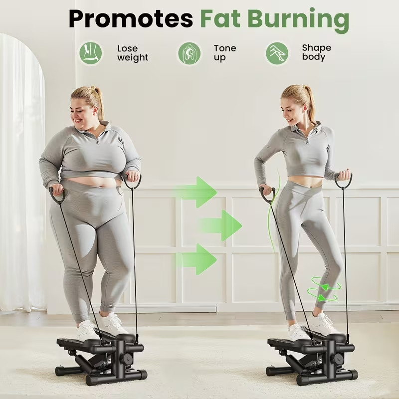 Mini Exercise Stepper With Resistance Bands Compact Stair Stepper For Home Use