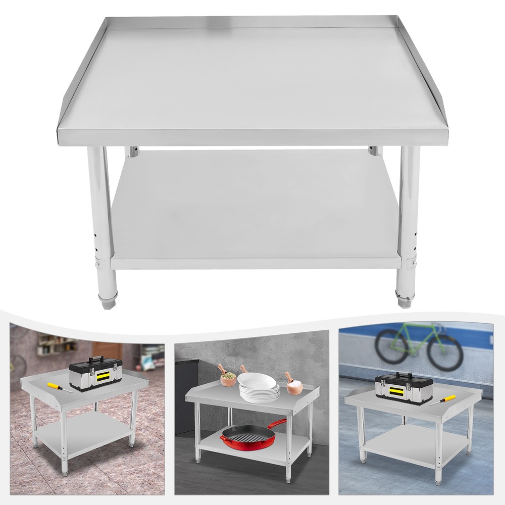Commercial Work Table with Backsplash Sidesplash Prep Table for Kitchen Storage