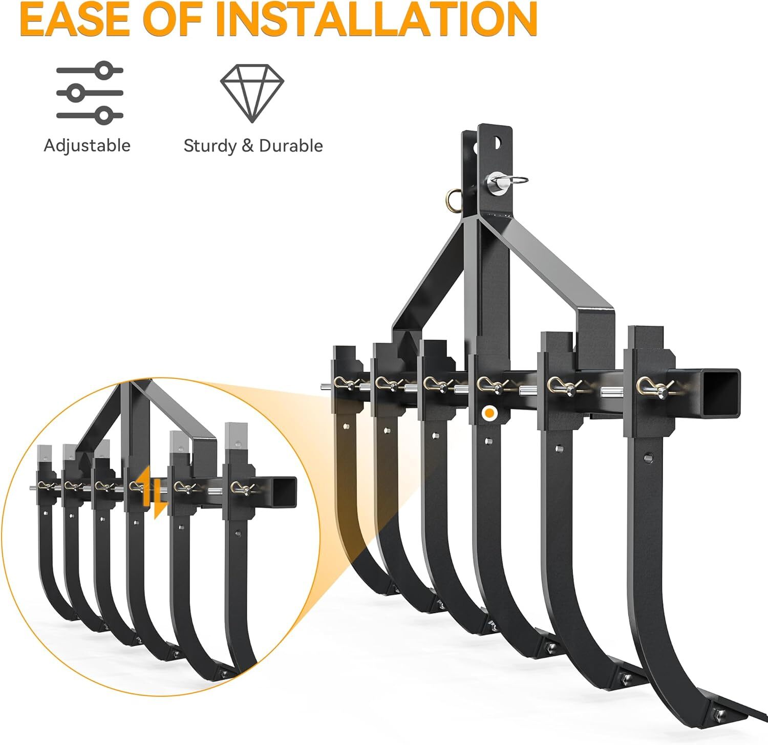 Chisel Plow Scarifier Detachable Cultivator and 6 Shank Design for CAT-0 & CAT-1