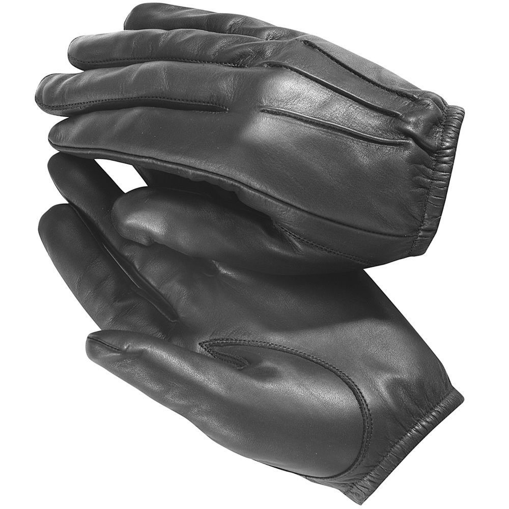 Police Black Leather Cut-Resistant Gloves – Reinforced Protective Lining