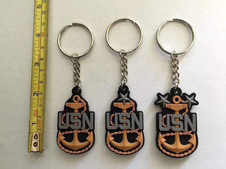 2" CPO Soft Rubber Military Keychains