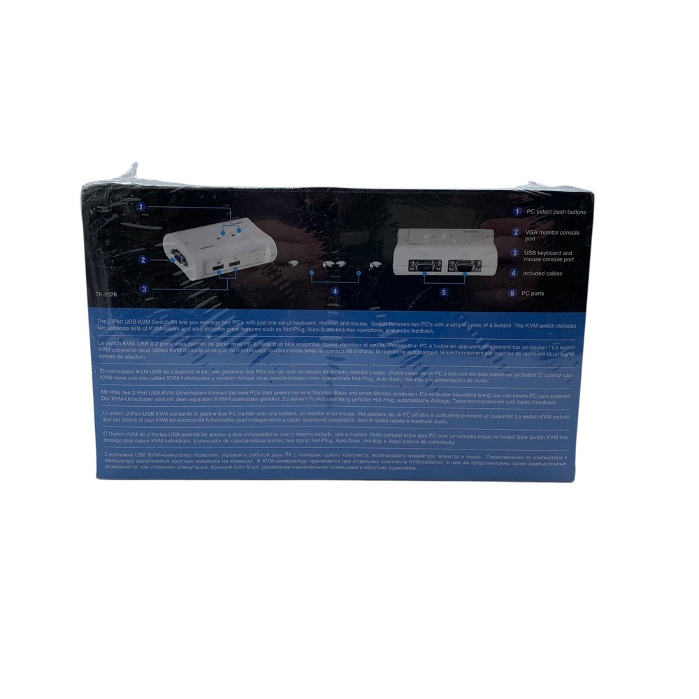 TRENDnet 2-Port USB KVM Switch and Cable Kit, 2048 x 1536 Resolution