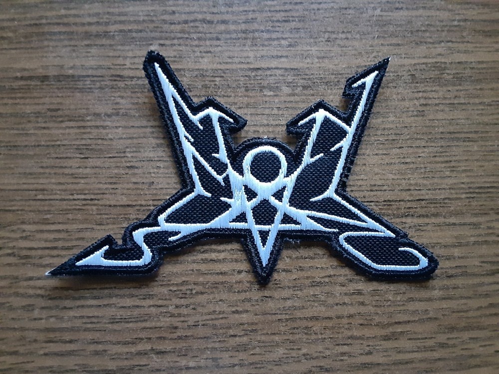 SUMMONING,IRON ON WHITE EMBROIDERED PATCH