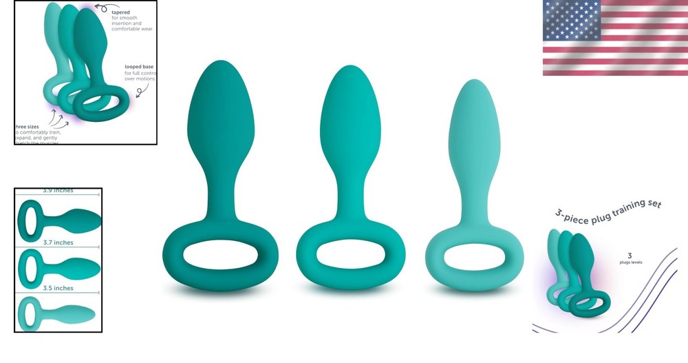 3-Piece Beginner-Friendly Butt Plug Training Set - Waterproof Silicone Design