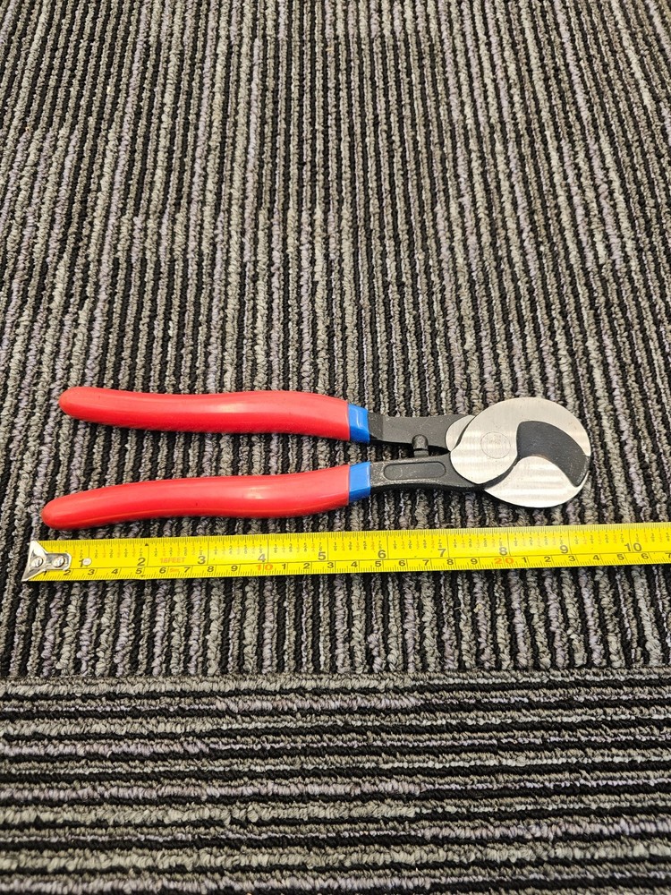 iCrimp 9-1/2" Cable Cutter Tool, Red Handle For Aluminum & Copper Wire