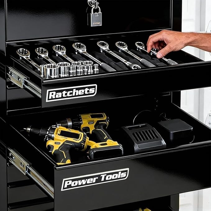 Magnetic Tool Box Labels, 12PCS Strong Magnet Toolbox Drawer Label for Toolboxes