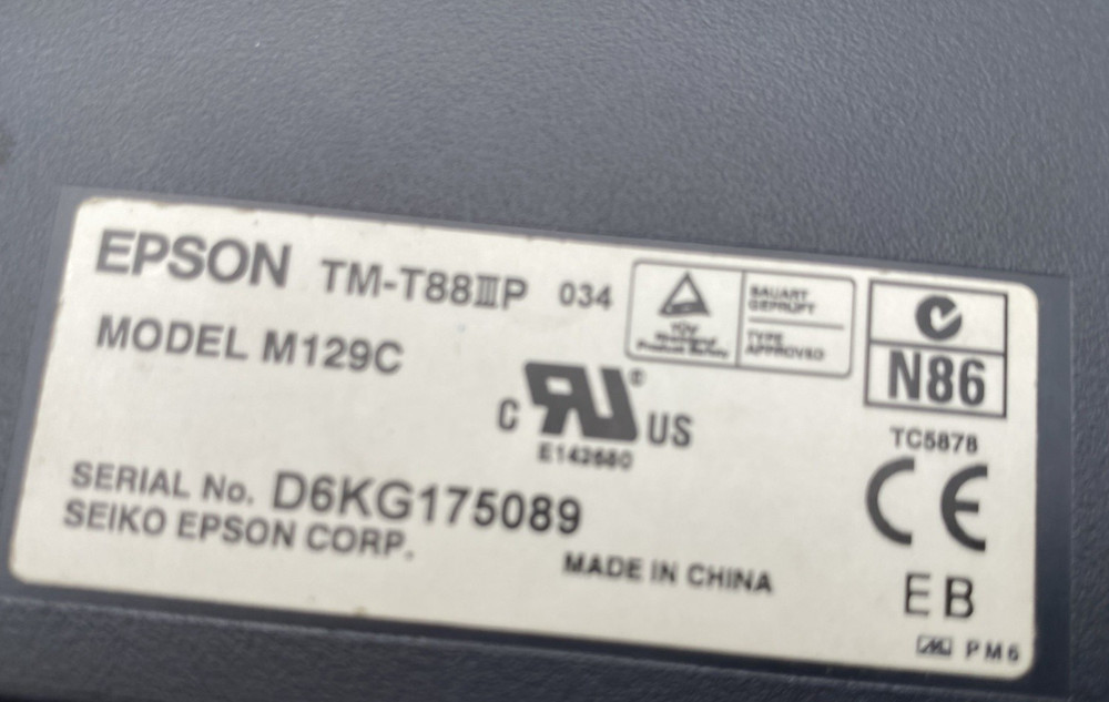 Epson TM-T88IIIP M129C Thermal Receipt Printer