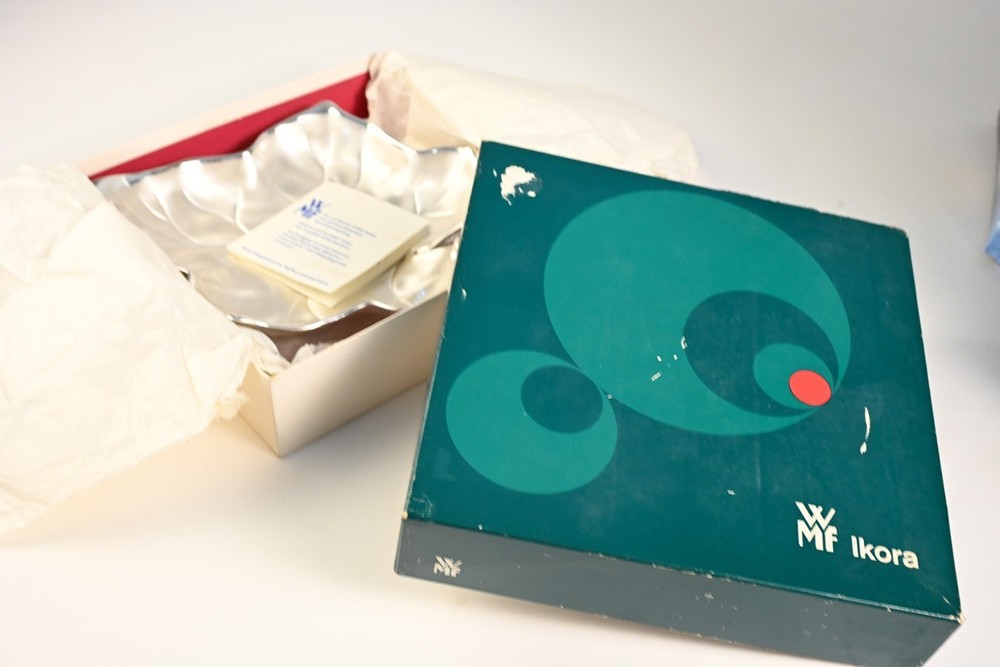 WMF Ikora Silver Plated Grape Leaf Dish Vintage German Metalware New in Box