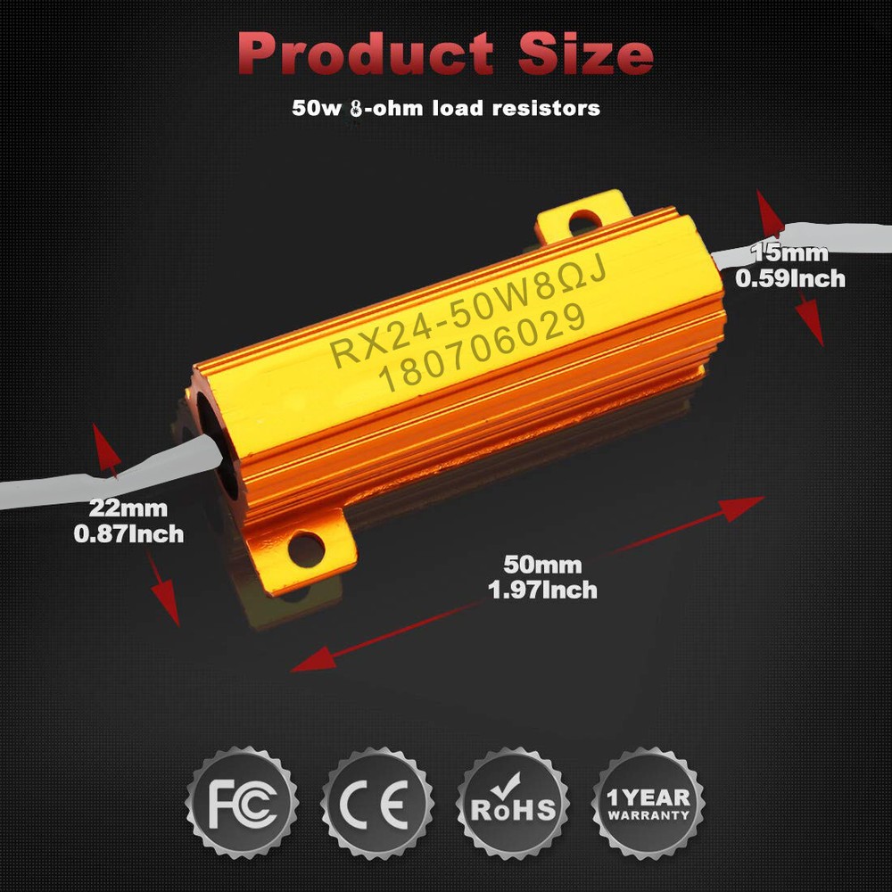 3157 Front LED Turn Signal Load Resistor Adapter Anti Hyper Flash Error Canceler