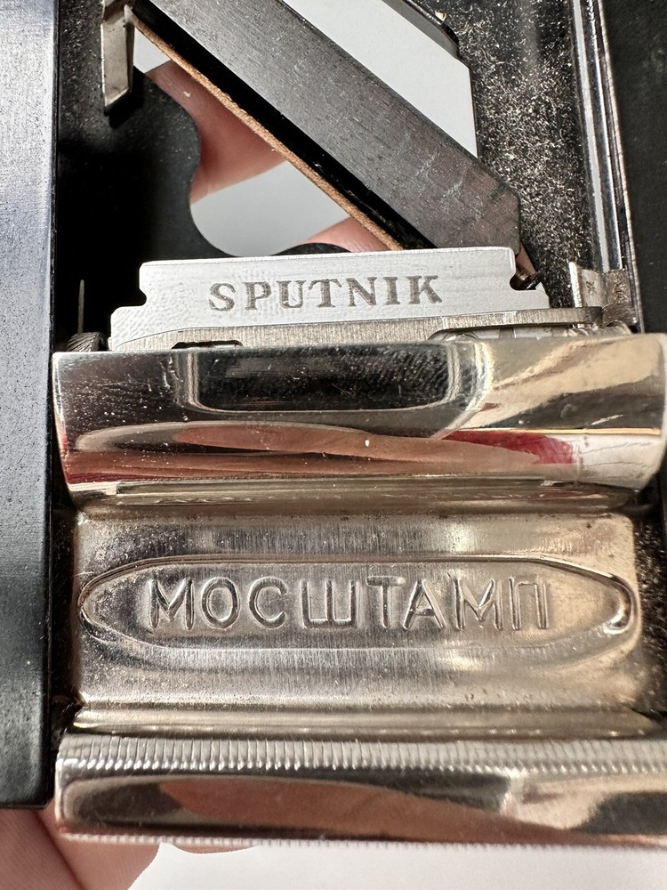 Vintage Soviet Russian Barber Razor Blade Sharpener Machine Tool Box 1950s