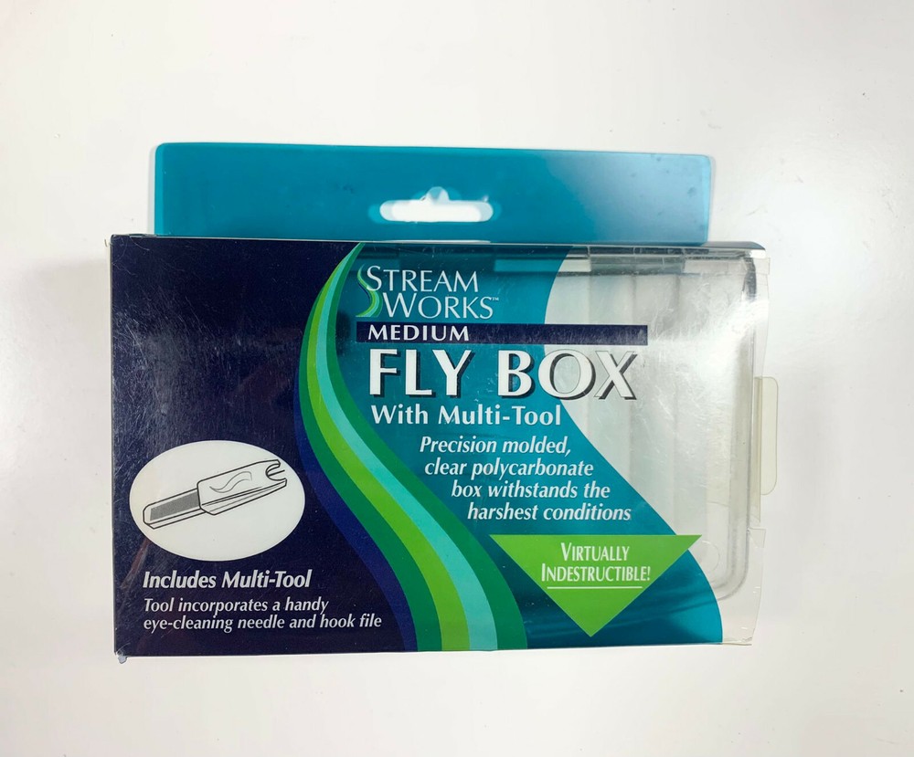 StreamWorks Medium Fly Box with Hook File, Clear