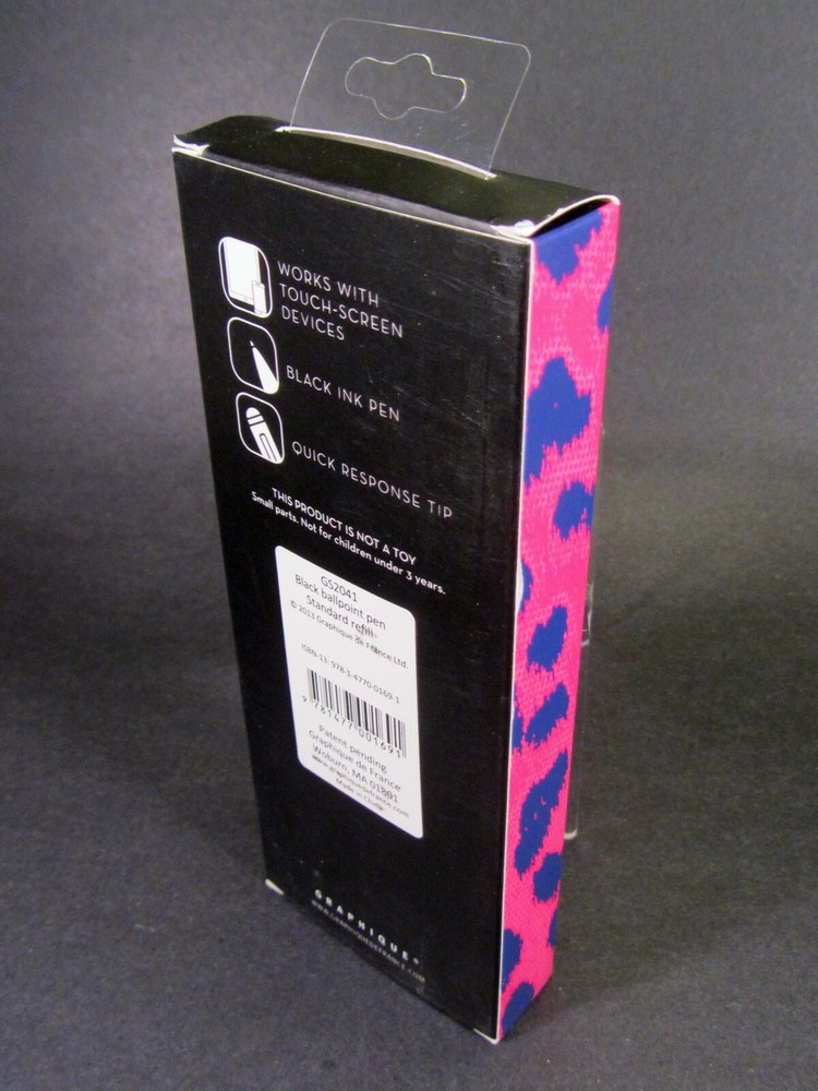 The Stylus Pink Touch-Screen Type Tap Scroll Write Black Ballpoint Graphique NEW