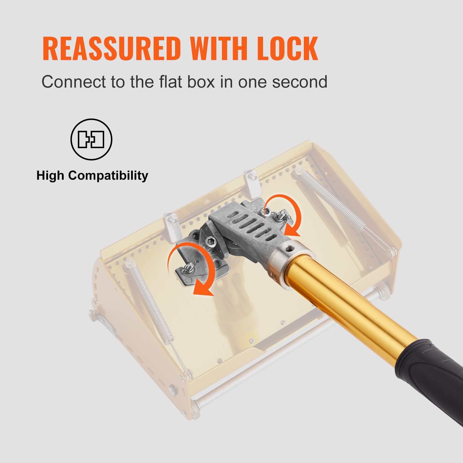 VEVOR Drywall Flat Box Handle Flat Finishing Handle 40''-64'' Extendable Paint