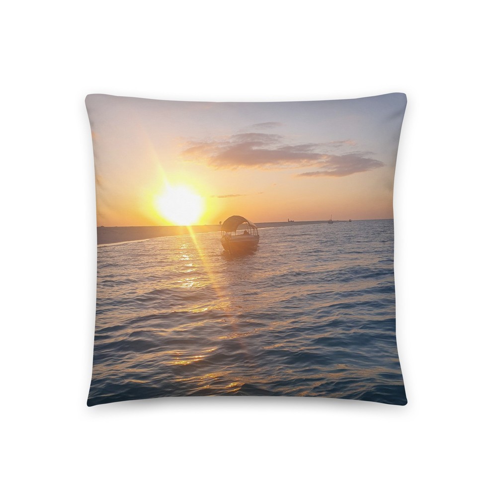 “Basic Pillow – Sunset Over the Sea in Tanzania”