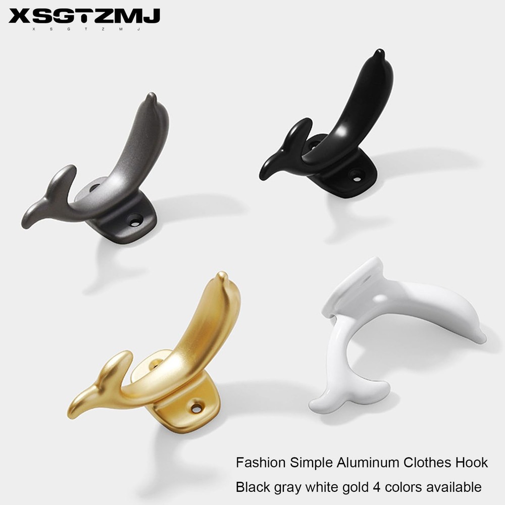4 Pcs Decorative Hooks Dolphin Styling,Dolphin Coat Hook for Hanging Keys, Ba...