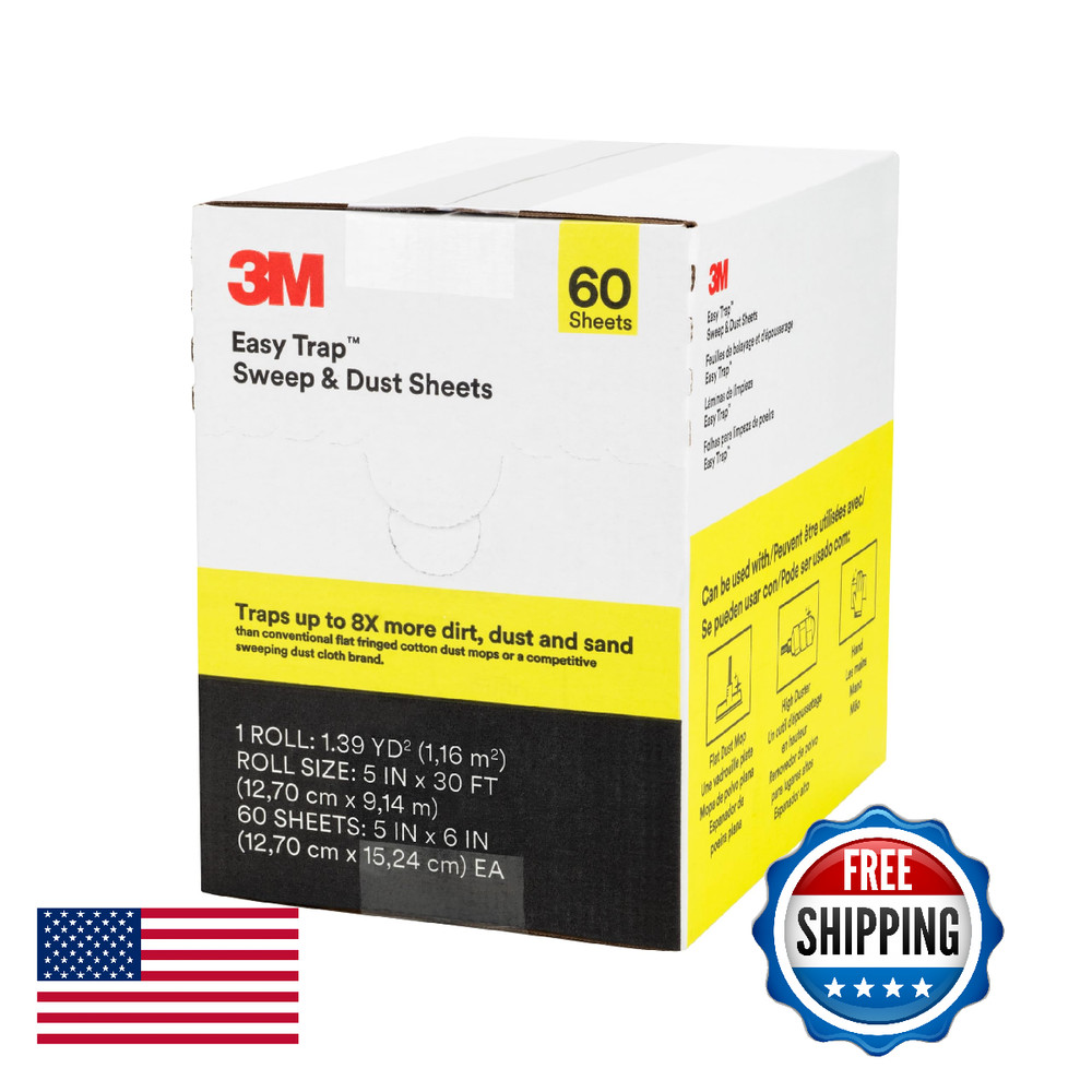 3M Easy Trap Duster Sweeping Cloth Sheets 5"x6" 250/Roll 2 Rolls