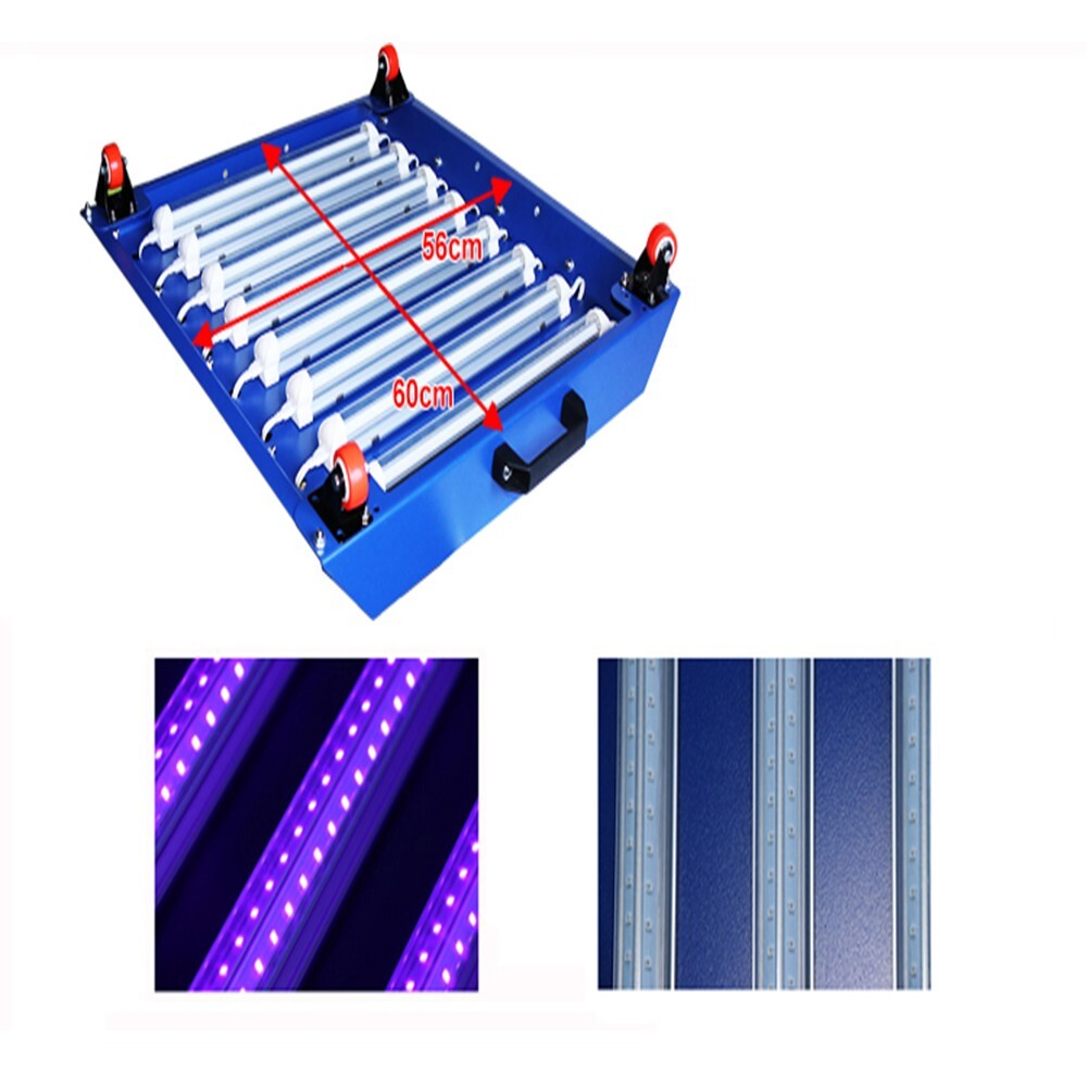 110V Movable LED Ultraviolet Exposure Unit for Screen Print w/Timer 19.6×23.6''