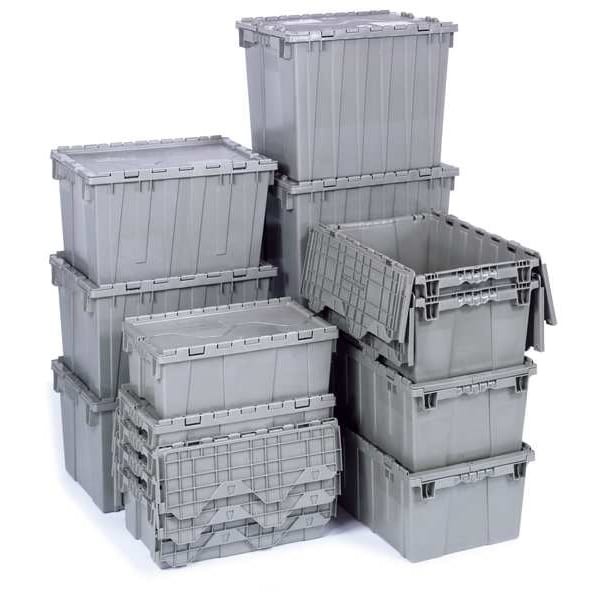 Quantum Storage Systems Qdc2115-9 Attached Lid Container, 9.5 Gal Volume Cap.,
