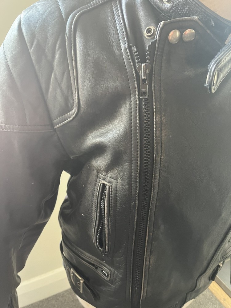 CLASSIC SPORTEX A5 BLACK LEATHER BIKER JACKET Size 58