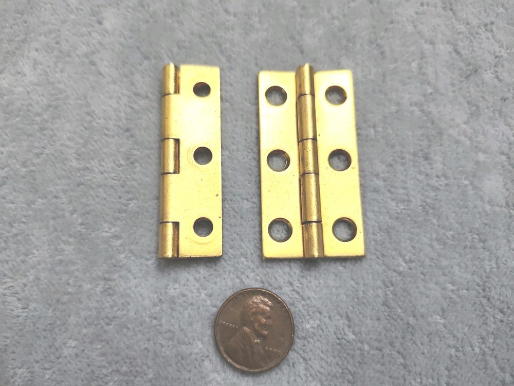 2" x 1" Brass Hinges Tight Pin NOS
