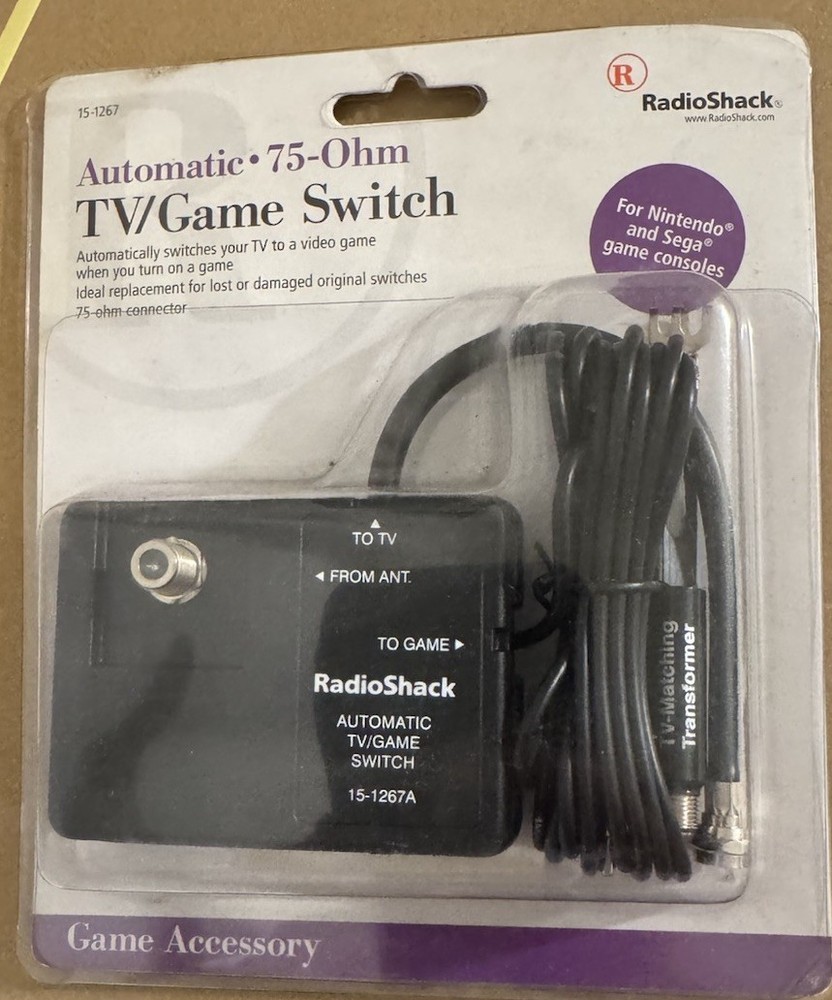 RadioShack 15-1267 Automatic 75 Ohm TV/Video Game Switch Converter/Adapter