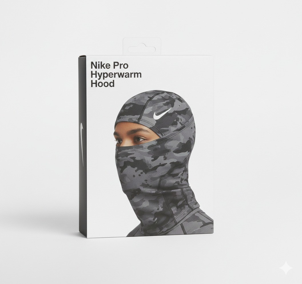 Nike Pro Hyperwarm Ski Mask Hood Therma-Fit - Grey Camo -SHIPMENT SAME DAY!