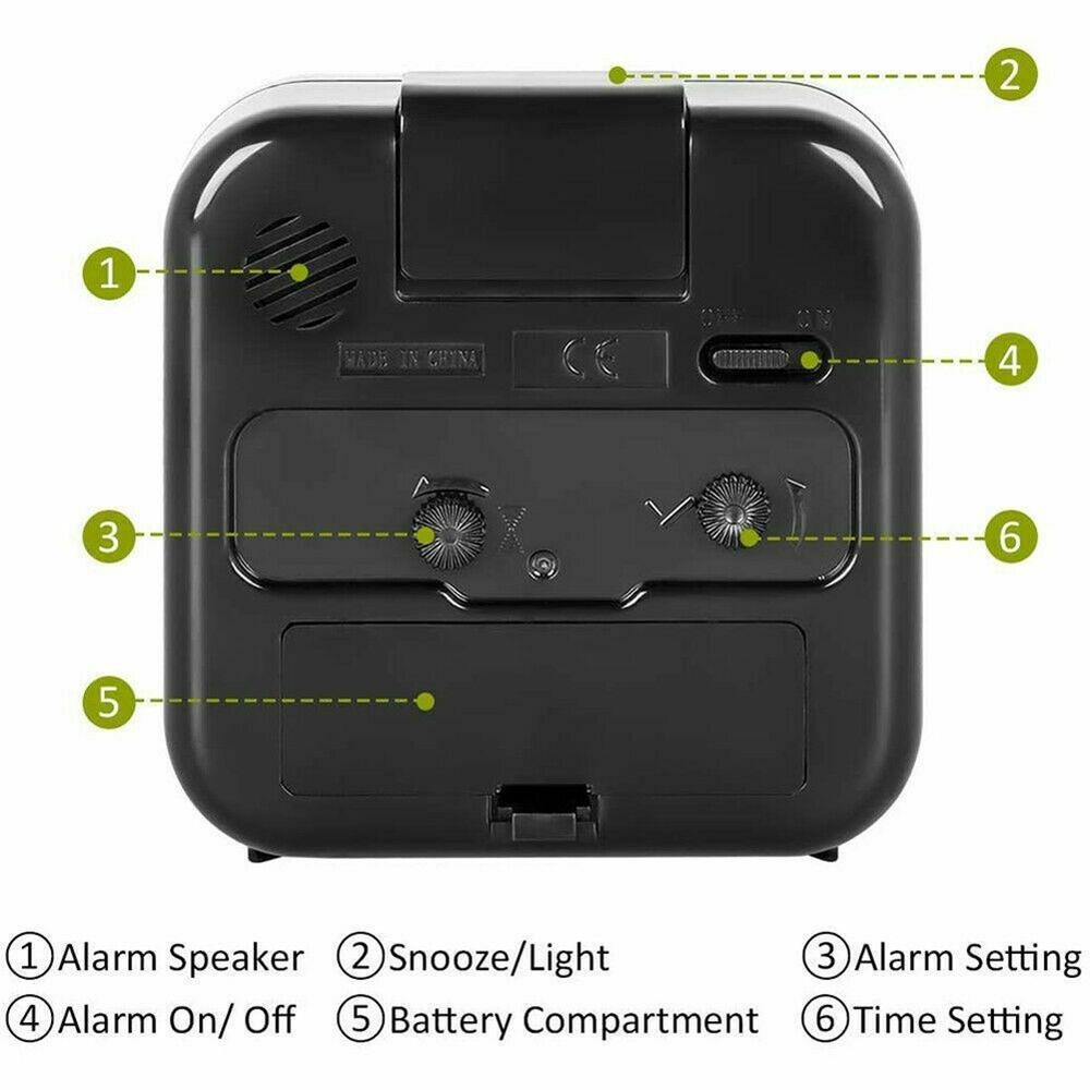 Quiet Analog Alarm Clock with Night Light and Adjustable Snooze Settings