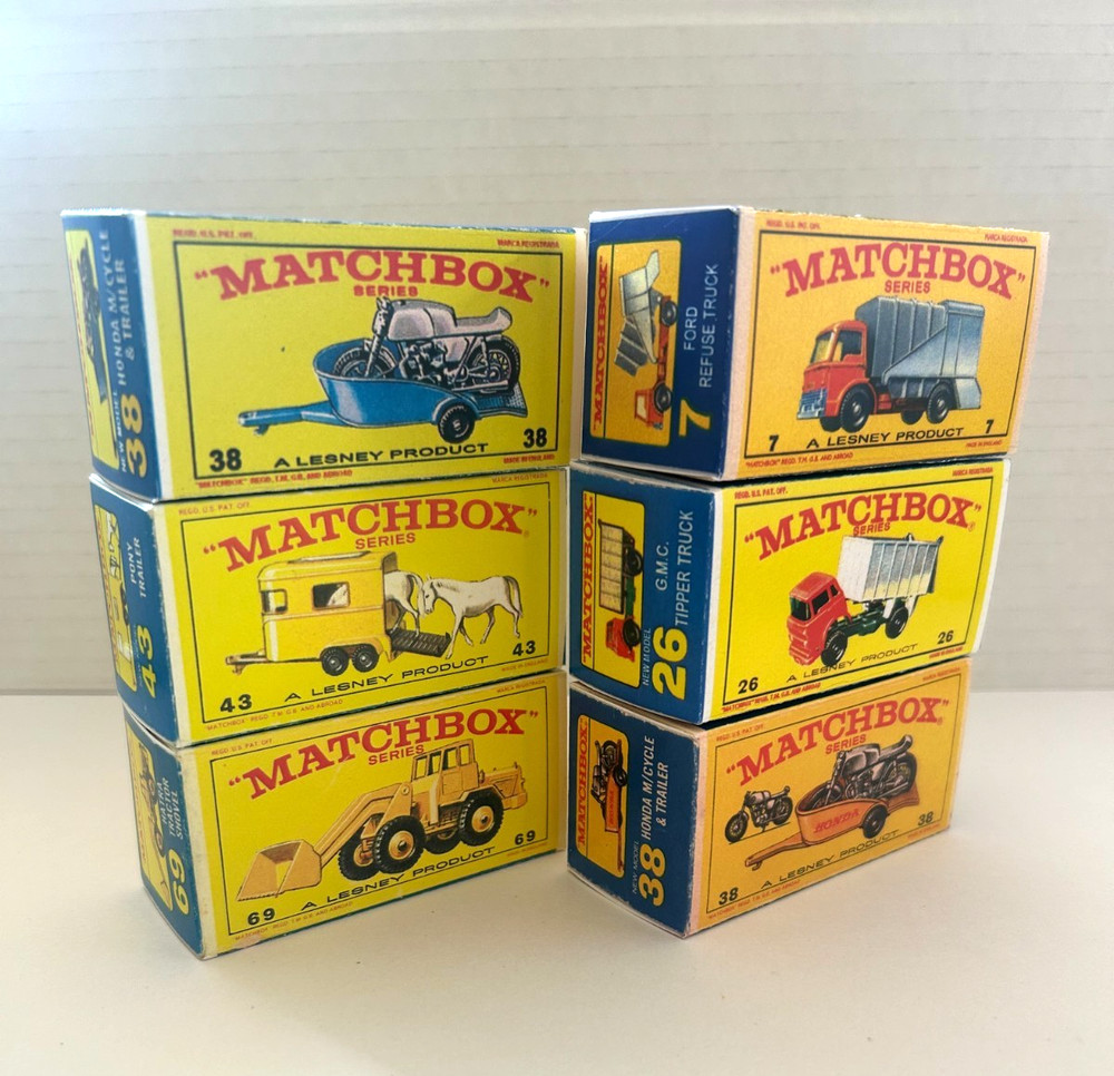 Matchbox Lesney Lot  X 6 Empty Repro E Box