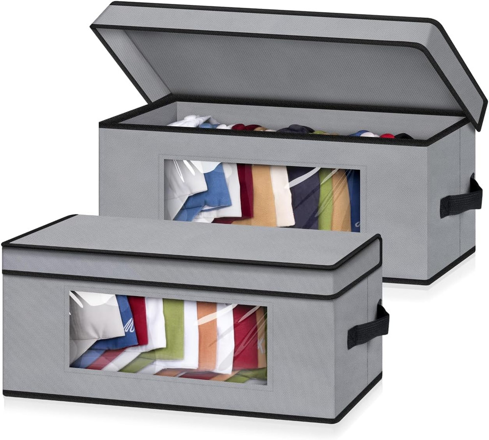 Stackable Hat Organzier for Baseball Caps, 2 PCS Hat Storage Boxes for Closet Ho