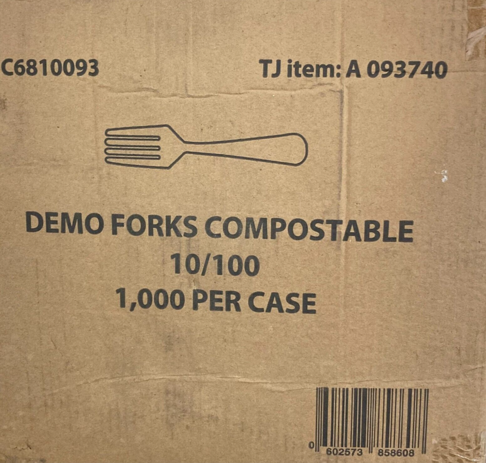 5" Compostable Plastic Fork Snacks, Disposable DEMO Fork, Small Snacks, 10 Pack