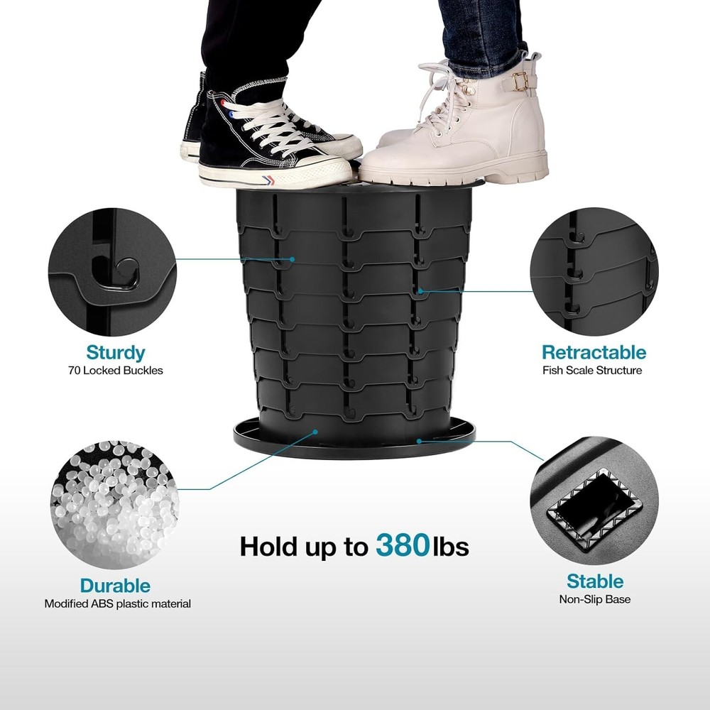 Upgrade Retractable Portable Toilet - Adjustable Height - Lightweight & Durable