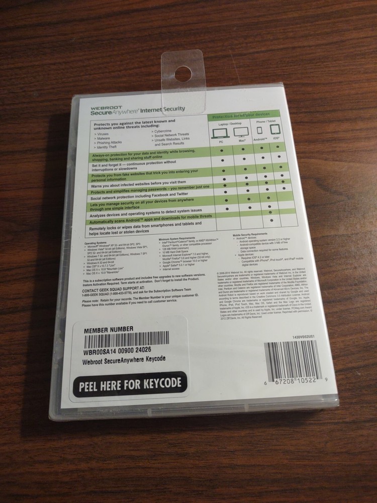 Webroot Secure Anywhere Internet Security Plus (3 Devices) Windows 8