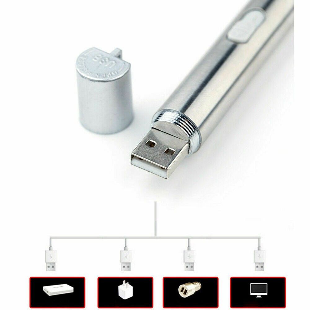 Red Laser Pointer USB Rechargeable Lazer UV Light LED Flashlight Cat Dog Pet Toy