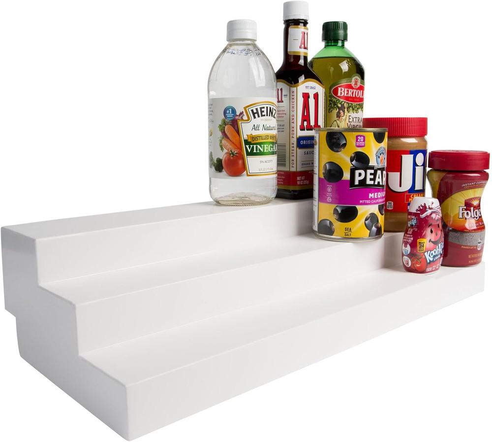Adjustable 3 Tier Kitchen Shelf Expandable Storage for Cabinets Pantry Organi...