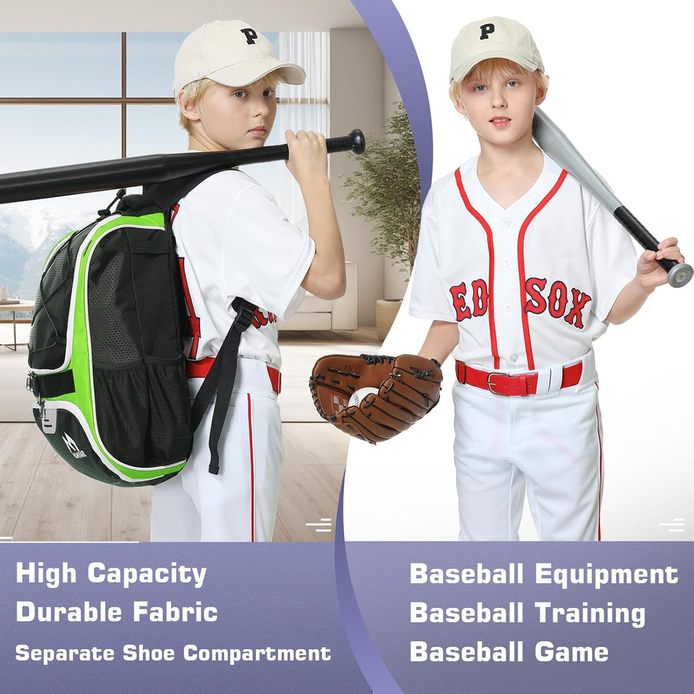 Baseball Bag-Baseball Backpack Holder for Baseball, Large Main Compartment,Softb