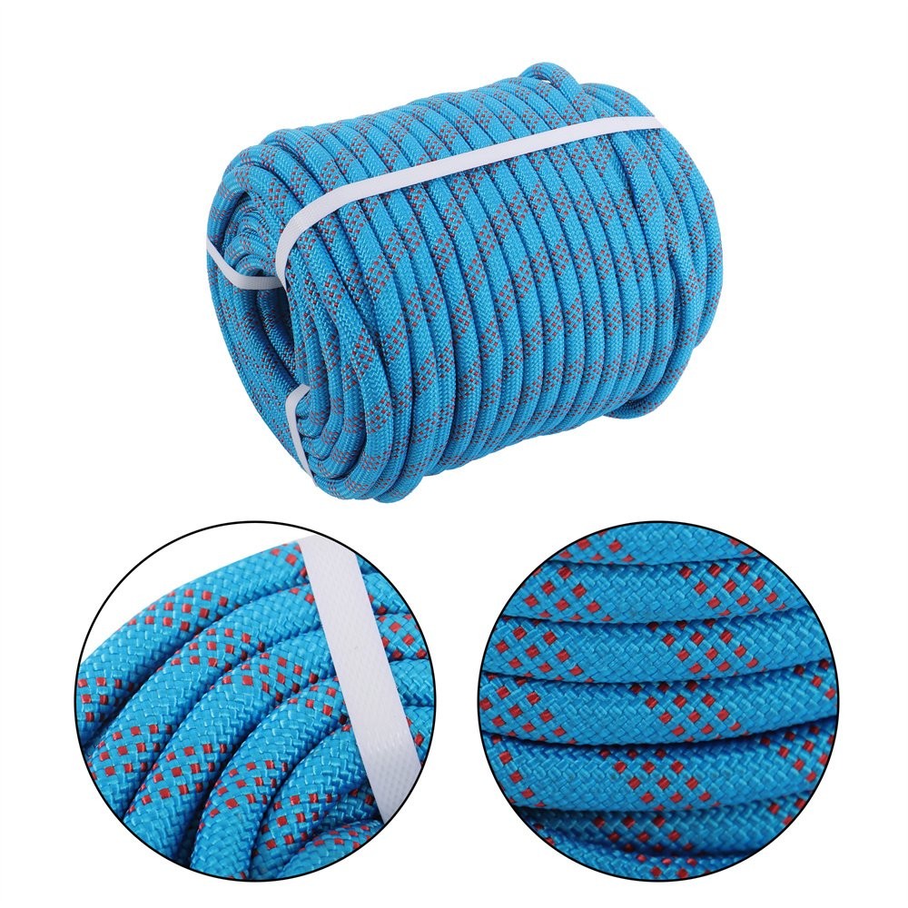 1/2"×150' 48 Strands Polyester Braided Arborist Rope For Tree Work Blue & Red